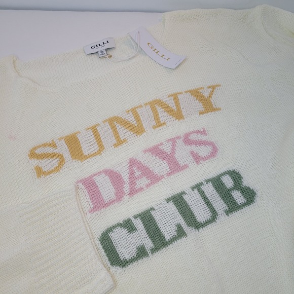 Gilli Women's‎ Sweater, Ivory Long Sleeve Sunny Days Club Plus Size 3X - Picture 1 of 7